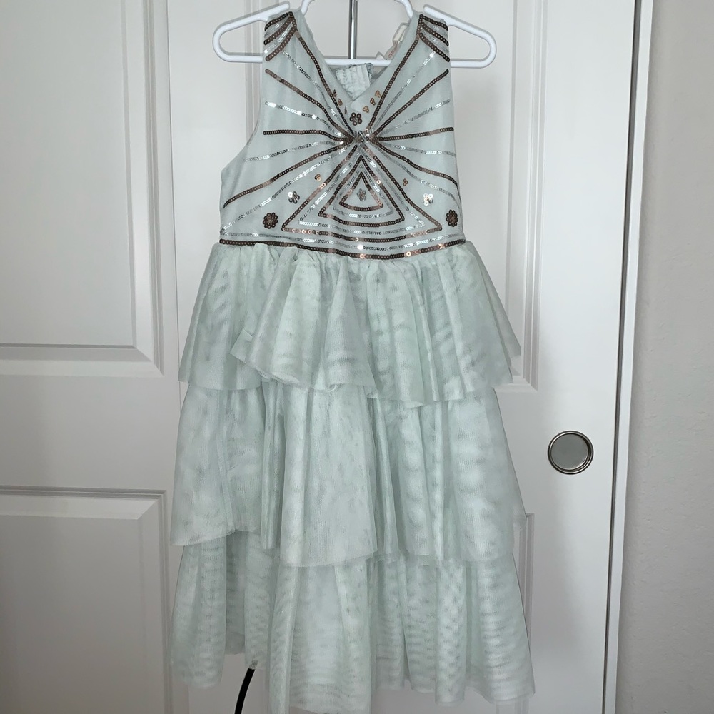 H&M Tiered Tulle Dress w Silver Sequin